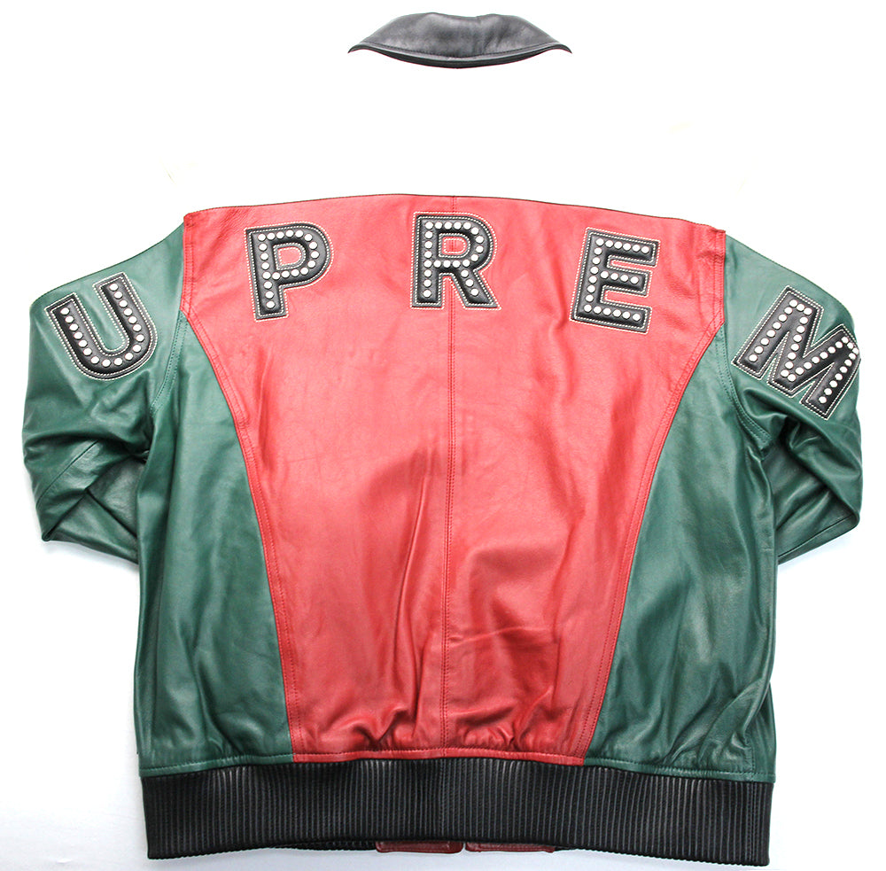Supreme Studded Arc Logo Leather Jacket   HUNDO P Buy&Sell